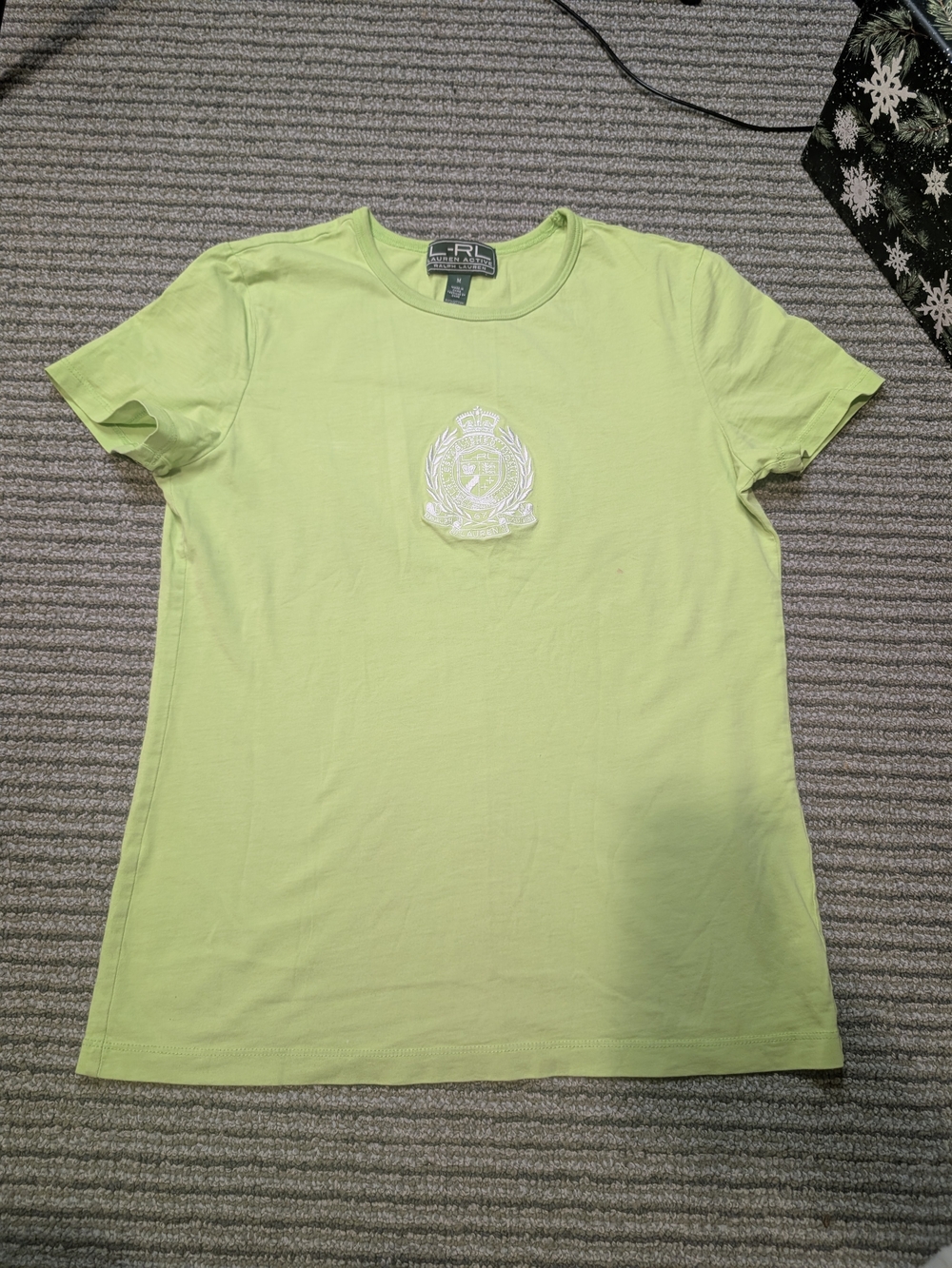 Ralph Lauren Neon Lime Crewneck Tee with White Crest